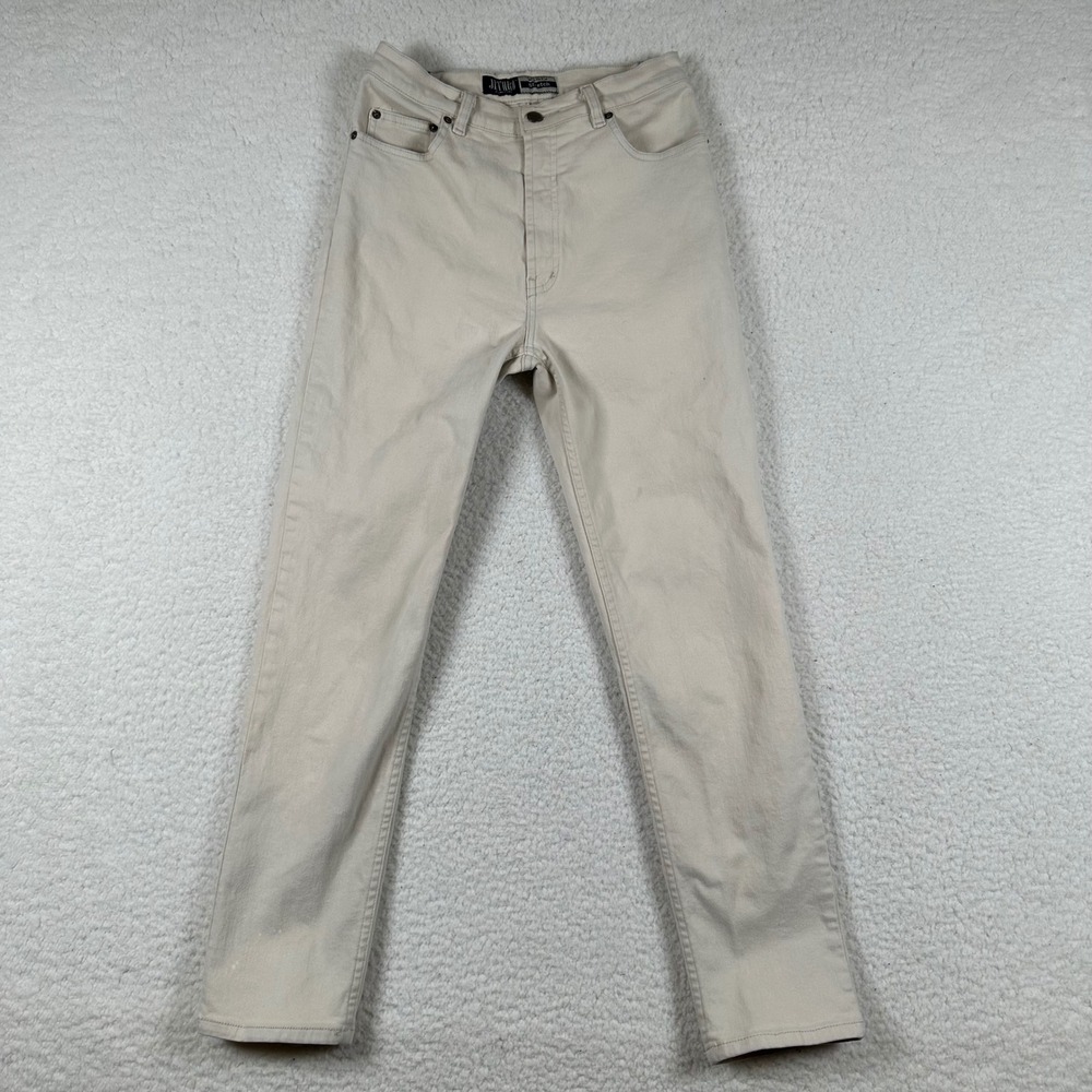 Vintage Jethro Jeanswear High Rise Tapered Jeans Womens 11 Stretch Cream Y2K